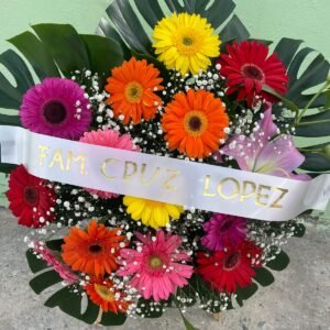 Arreglo funebre con gerberas