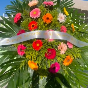 Corona de gerberas