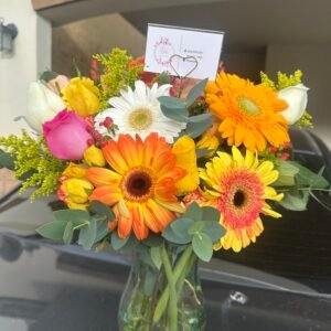 Jarrón con gerberas